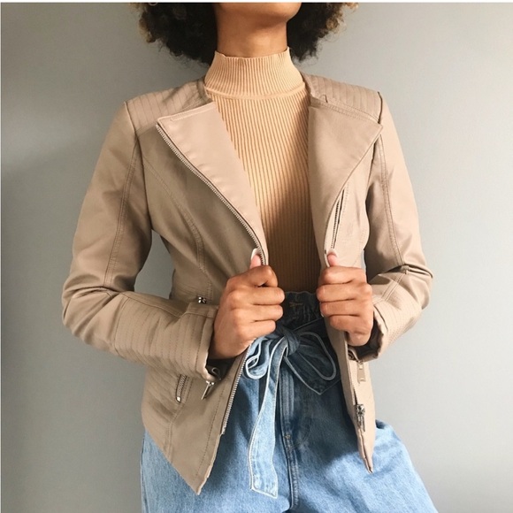 Amaryllis vegan Leather Moto Jacket - Picture 1 of 6